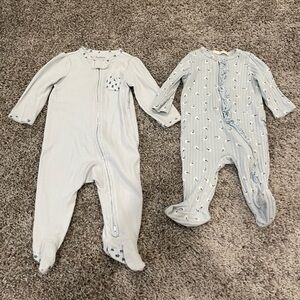 Jessica Simpson Light Blue Striped and Patterned Footies
